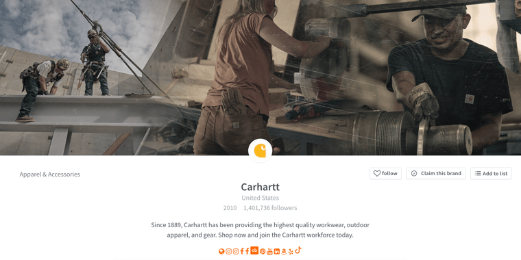 Carhartt similar companies hotsell